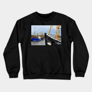 Maryport Harbour Fishing Boats Crewneck Sweatshirt